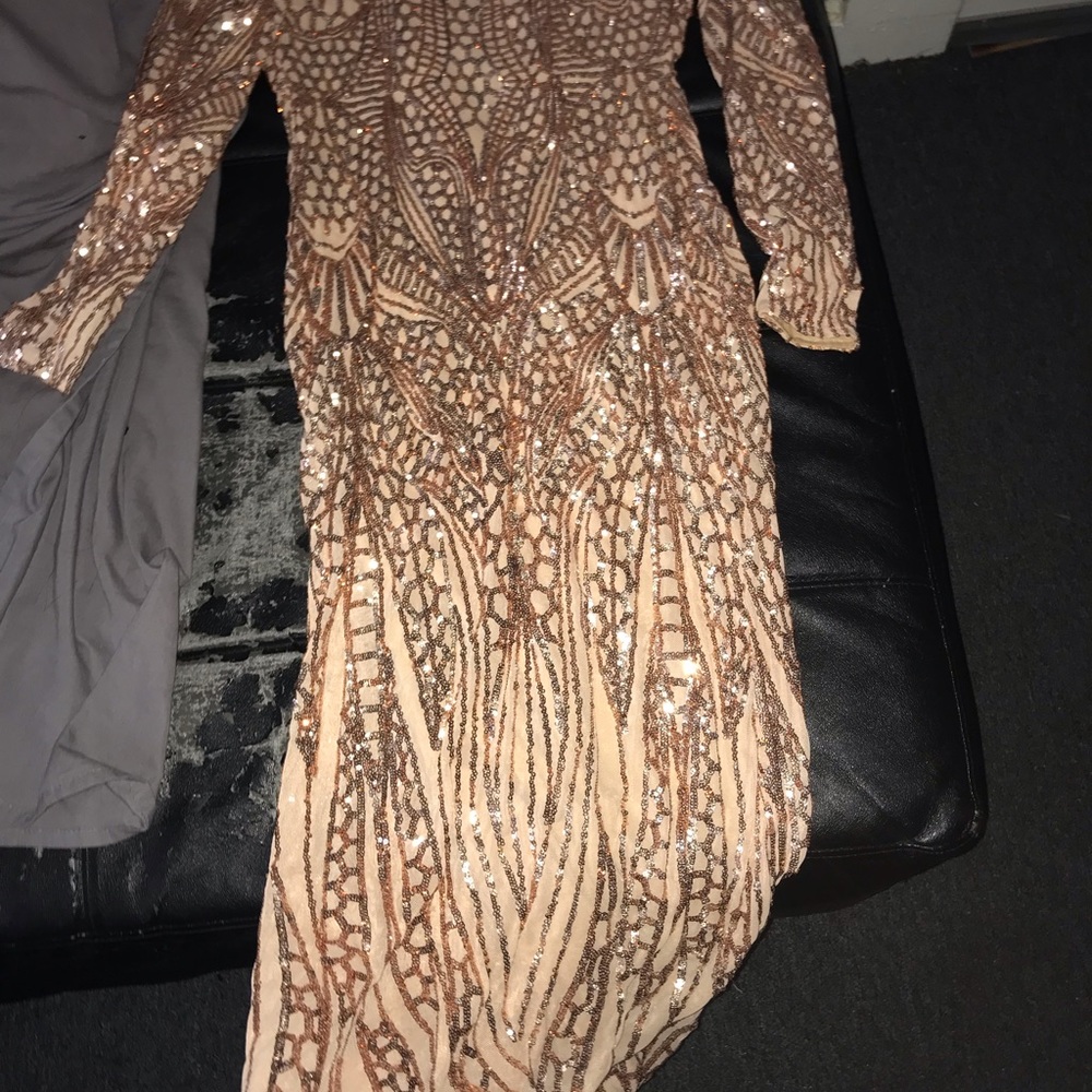 Rose Gold Sequin Dress - Picture 4 of 4